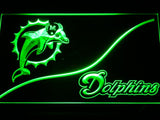 Miami Dolphins (4) LED Neon Sign USB - Green - TheLedHeroes