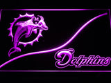 Miami Dolphins (4) LED Neon Sign USB - Purple - TheLedHeroes