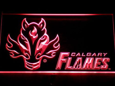Calgary Flames (2) LED Neon Sign USB - Red - TheLedHeroes