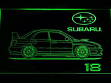Subaru 18 LED Neon Sign USB - Green - TheLedHeroes