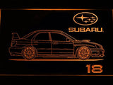 Subaru 18 LED Neon Sign USB - Orange - TheLedHeroes