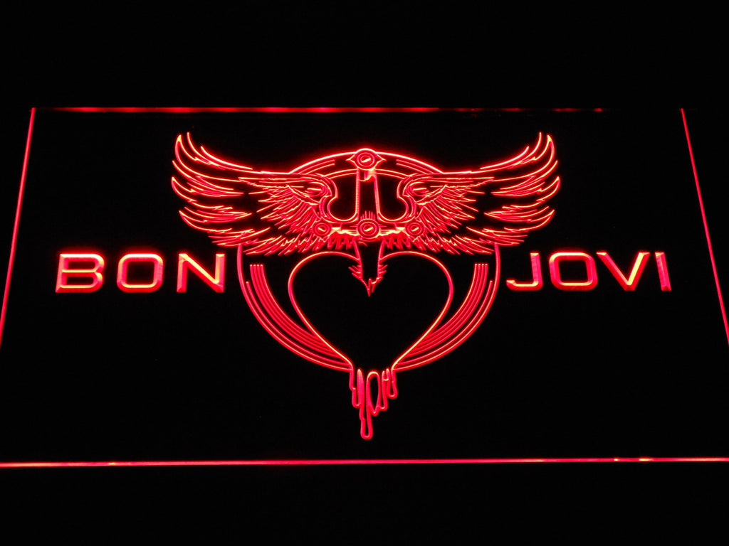 Bon Jovi (2) LED Neon Sign USB - Red - TheLedHeroes