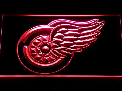 Detroit Red Wings (2) LED Neon Sign USB - Red - TheLedHeroes