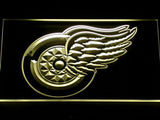 Detroit Red Wings (2) LED Neon Sign USB - Yellow - TheLedHeroes