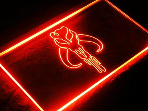FREE Star Wars Boba Fett Mandalorian Skull LED Sign - Orange - TheLedHeroes