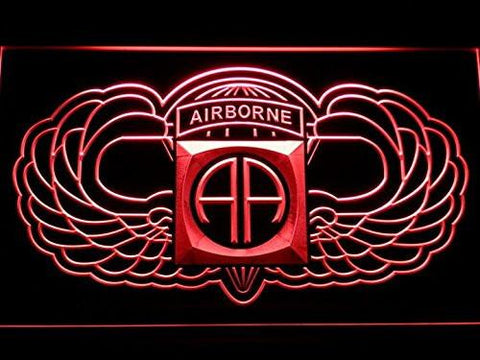 82nd Airborne Wings Army LED Neon Sign USB - Red - TheLedHeroes