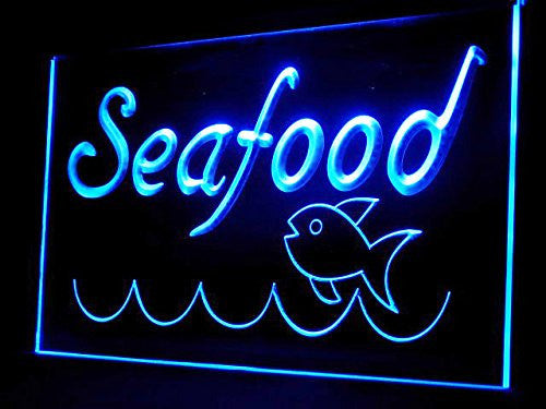 Fresh Seafood Fish Restaurant LED Sign - Blue - TheLedHeroes