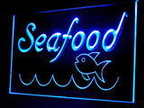 FREE Fresh Seafood Fish Restaurant LED Sign - Blue - TheLedHeroes