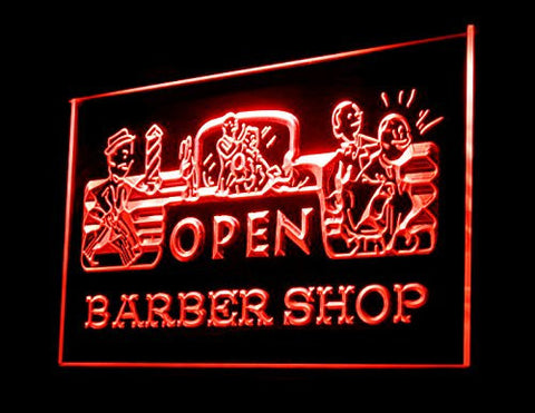 FREE Open Barber Shop LED Sign - Red - TheLedHeroes