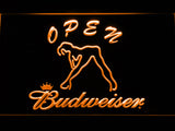 FREE Budweiser Girl Open LED Sign - Orange - TheLedHeroes