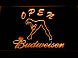 Budweiser Girl Open LED Neon Sign Electrical - Orange - TheLedHeroes