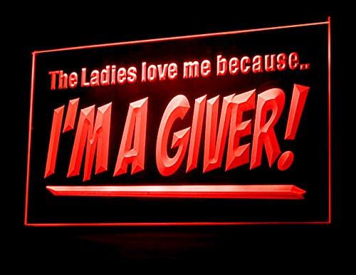 The Ladies Love Me Because I'm a Giver LED Neon Sign USB - Red - TheLedHeroes