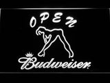 Budweiser Girl Open LED Neon Sign USB - White - TheLedHeroes