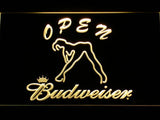Budweiser Girl Open LED Neon Sign USB - Yellow - TheLedHeroes