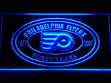 Philadelphia Flyers 40th Anniversary LED Neon Sign USB - Blue - TheLedHeroes