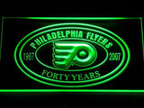 Philadelphia Flyers 40th Anniversary LED Neon Sign USB - Green - TheLedHeroes