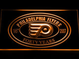Philadelphia Flyers 40th Anniversary LED Neon Sign Electrical - Orange - TheLedHeroes