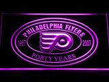 Philadelphia Flyers 40th Anniversary LED Neon Sign USB - Purple - TheLedHeroes