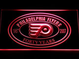 Philadelphia Flyers 40th Anniversary LED Neon Sign USB - Red - TheLedHeroes