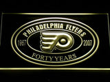 Philadelphia Flyers 40th Anniversary LED Neon Sign USB - Yellow - TheLedHeroes