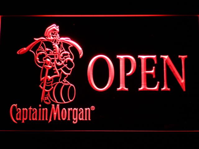 Captain Morgan Open LED Neon Sign Electrical - Red - TheLedHeroes