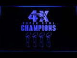New England Patriots 4X Super Bowl Champions LED Neon Sign Electrical - Blue - TheLedHeroes