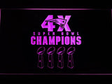 New England Patriots 4X Super Bowl Champions LED Neon Sign Electrical - Purple - TheLedHeroes