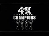 New England Patriots 4X Super Bowl Champions LED Neon Sign USB - White - TheLedHeroes