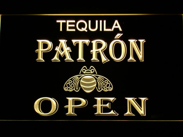 Tequila Patron Open LED Neon Sign Electrical - Yellow - TheLedHeroes