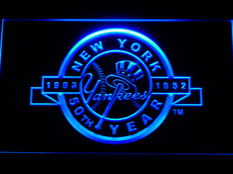 FREE New York Yankees 50th Anniversary LED Sign - Blue - TheLedHeroes