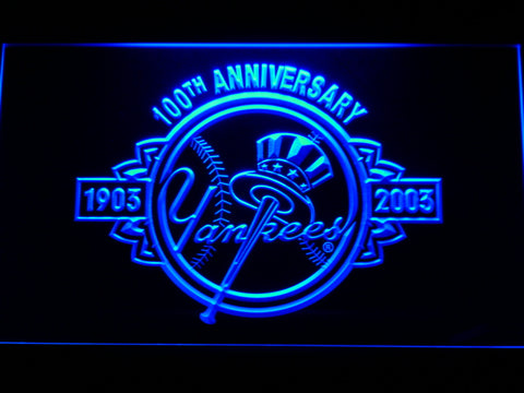 FREE New York Yankees 100th Anniversary LED Sign - Blue - TheLedHeroes
