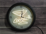 Cocktails LED Wall Clock -  - TheLedHeroes