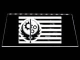 Fallout Brotherhood of Steel Flag LED Neon Sign USB - White - TheLedHeroes