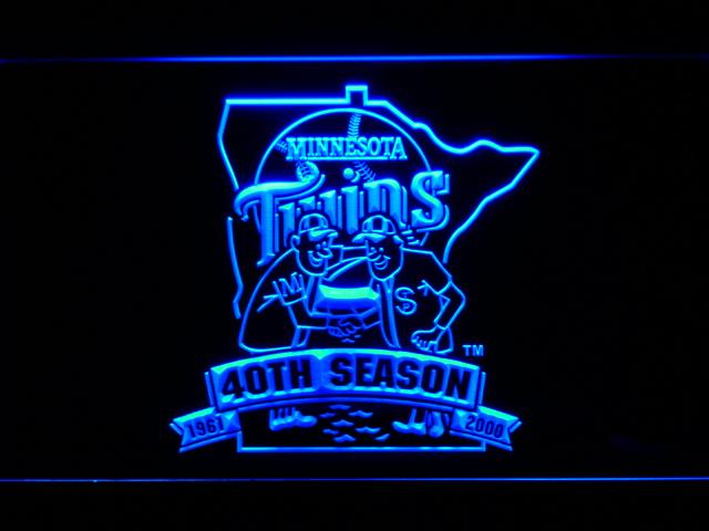Minnesota Twins 40th Anniversary LED Neon Sign USB - Blue - TheLedHeroes