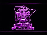 Minnesota Twins 40th Anniversary LED Neon Sign USB - Purple - TheLedHeroes