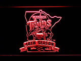 Minnesota Twins 40th Anniversary LED Neon Sign USB - Red - TheLedHeroes