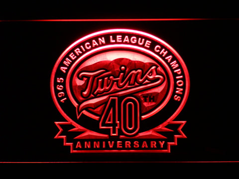 FREE Minnesota Twins 40th Anniversary (2)   LED Sign - Red - TheLedHeroes