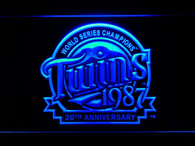 Minnesota Twins 20th Anniversary LED Neon Sign USB - Blue - TheLedHeroes