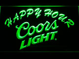 Coors Light Happy Hour LED Neon Sign USB - Green - TheLedHeroes