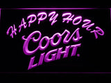 Coors Light Happy Hour LED Neon Sign Electrical - Purple - TheLedHeroes