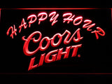 Coors Light Happy Hour LED Neon Sign USB - Red - TheLedHeroes