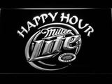 Miller Lite Happy Hour LED Neon Sign Electrical - White - TheLedHeroes