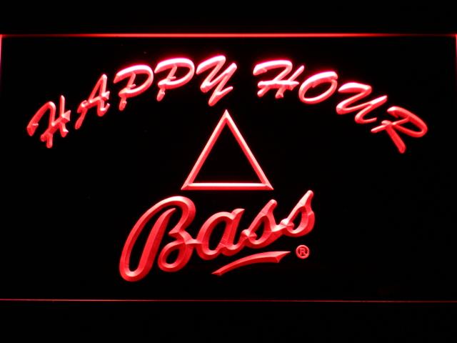 Bass Happy Hour LED Neon Sign Electrical - Red - TheLedHeroes