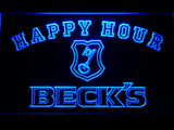 Beck's Happy Hour LED Neon Sign USB - Blue - TheLedHeroes