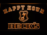 Beck's Happy Hour LED Neon Sign Electrical - Orange - TheLedHeroes