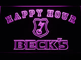FREE Beck's Happy Hour LED Sign - Purple - TheLedHeroes