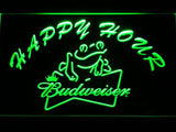 Budweiser Frog Happy Hour LED Neon Sign Electrical - Green - TheLedHeroes