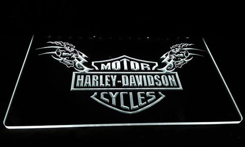 Harley Davidson Skull LED Sign - White - TheLedHeroes