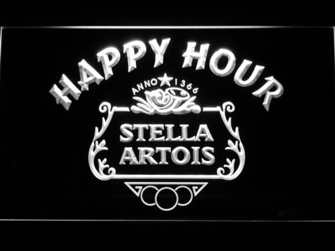 Stella Artois Happy Hour LED Neon Sign Electrical - White - TheLedHeroes