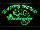 Budweiser Chameleon Happy Hour LED Neon Sign Electrical - Green - TheLedHeroes